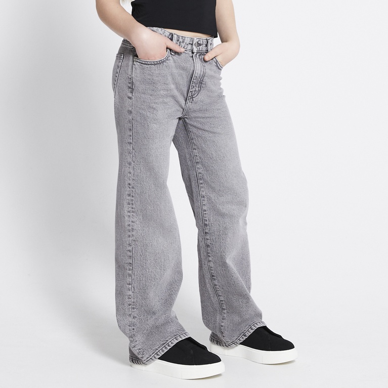 High waist wide jeans "Boulevard Star" Grey